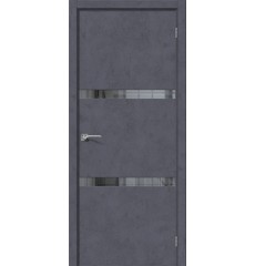 Дверь межкомнатная эко шпон Порта-55 4AF Graphite Art / Mirox Grey